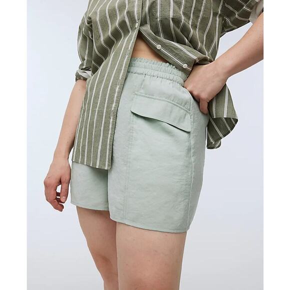 Madewell Softdrape Shorts Pull On High Rise Cargo Sage Mist Green NWT Size XL - Picture 5 of 12
